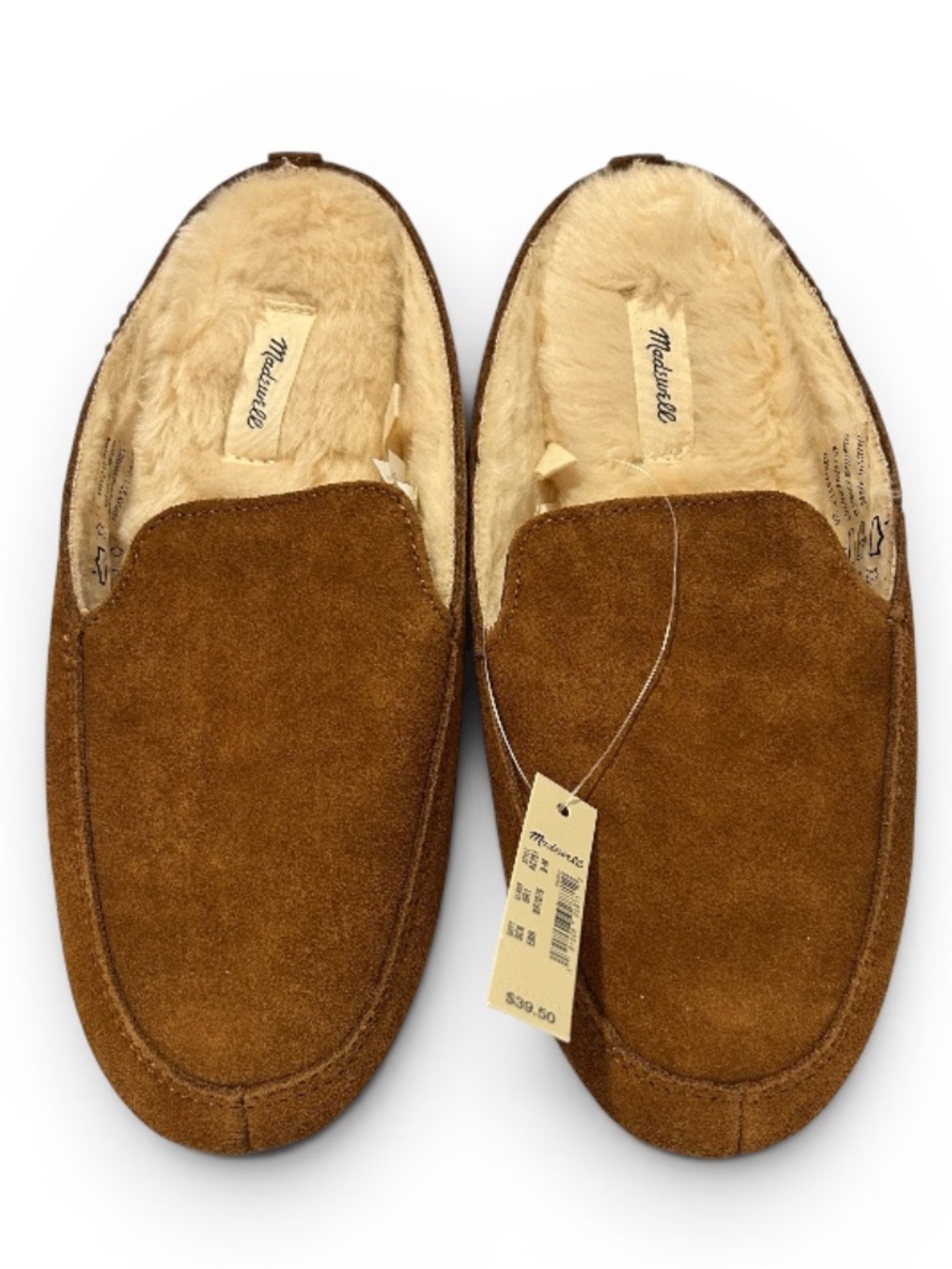 Madewell Sherpa-Lined Suede Mule Slippers – Equestrian Brown – Size 9 – NIB